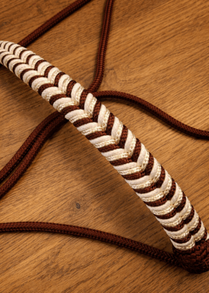 Touwhalster visgraat neusstuk - Roasted Aubergine/Shiny Gold