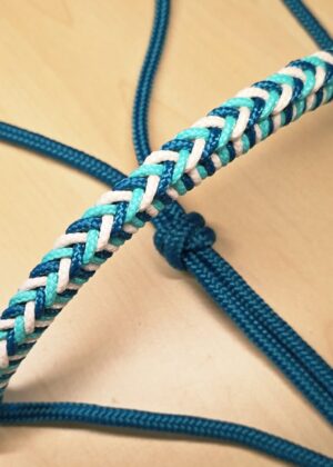 Touwhalster gevlochten neusstuk - Marine Aqua mix