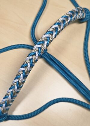 Touwhalster gevlochten neusstuk - Silver Aqua