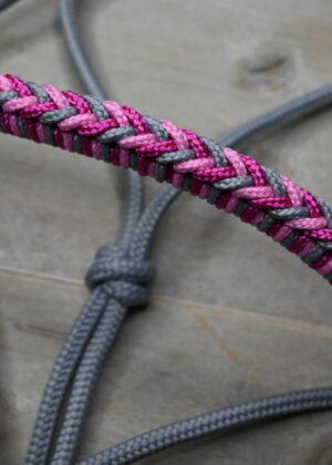 Touwhalster gevlochten neusstuk - Pink cement