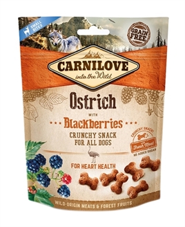 Carnilove Crunchy Snack struisvogel/zwarte bes 200gr