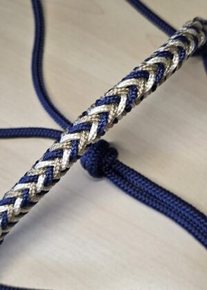 Goud blauw touwhalster